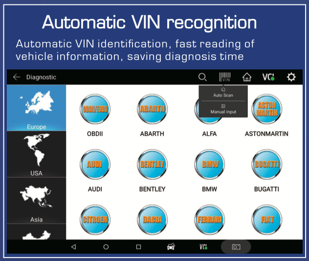 Vident ismart 810 elitę Android diagnostic tool